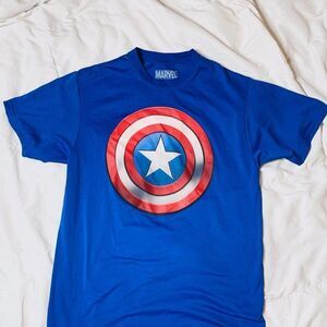 Marvel Captain America Shield Graphic T-Shirt Blue‎ Superhero Medium